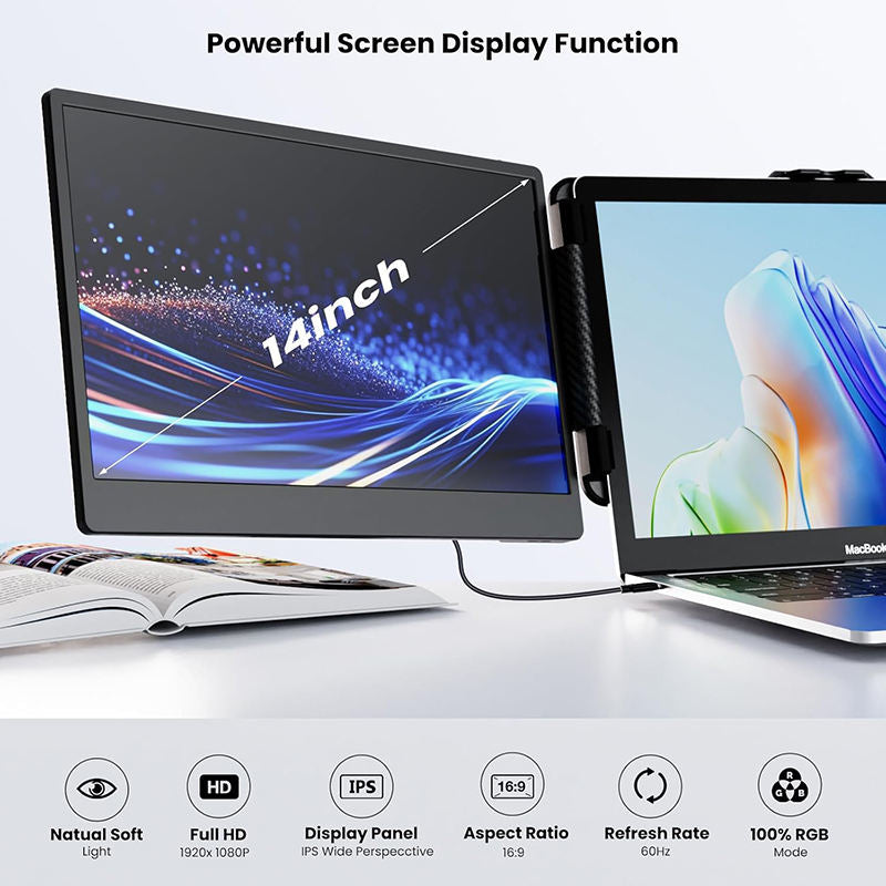 Obsidian Pro 14" Triple Screen Extender - 1080P FHD Triple Display