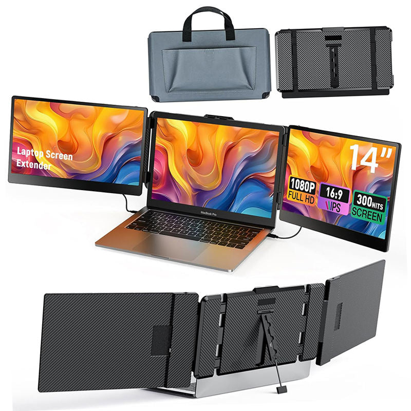 Obsidian Pro 14" Triple Screen Extender - 1080P FHD Triple Display