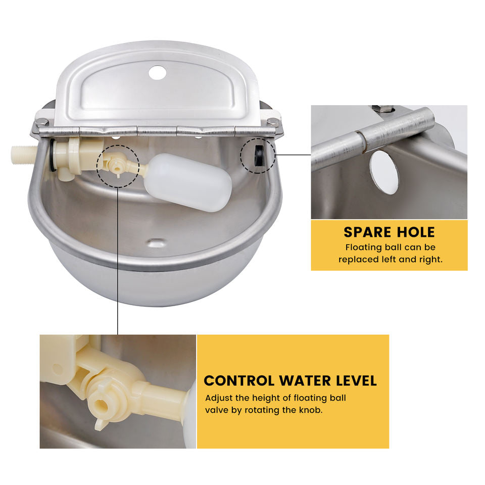 Obsidian Rugged Auto-Fill Trough - Stainless Steel Float-Valve Waterer