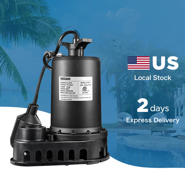 Automatic Submersible Water Pump - 1/2 HP High Flow