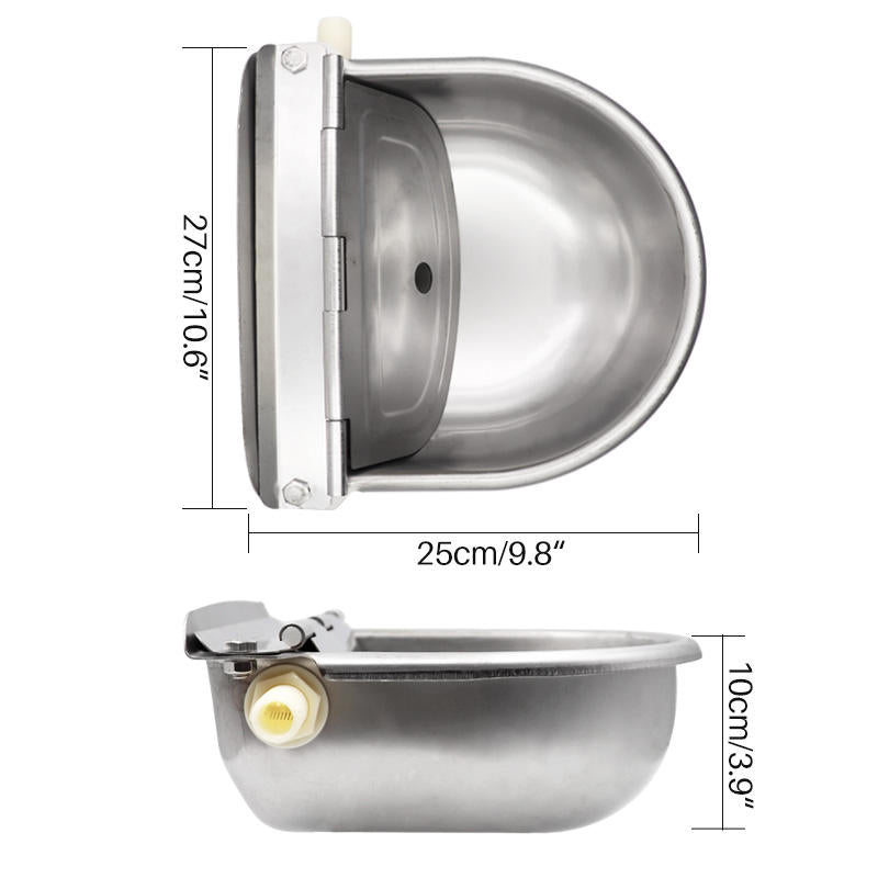 Obsidian Rugged Auto-Fill Trough - Stainless Steel Float-Valve Waterer
