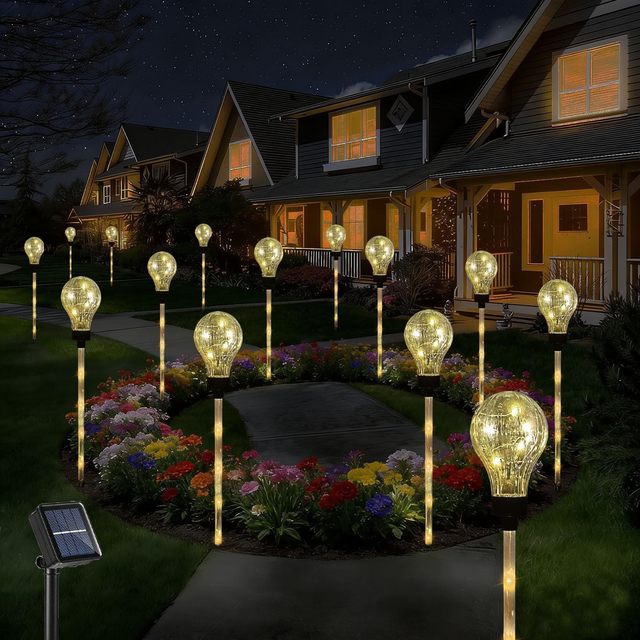Solar Pathway Lights - 6 Pack Waterproof Outdoor Landscape Lighting