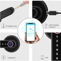 Biometric Fingerprint Smart Lock - Keyless Entry & App Control (Matte Black)