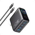 140W GaN Fast Charger - Smart LED Display & 4-Port Power Delivery